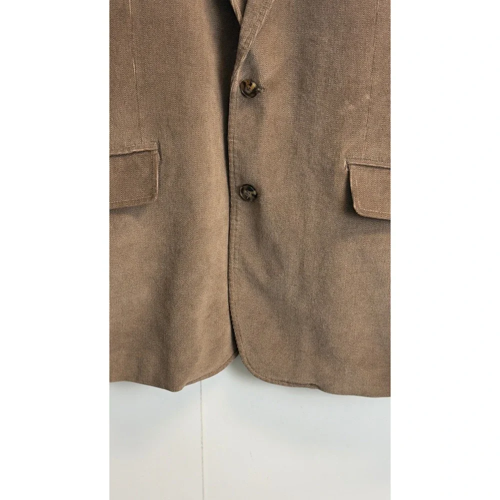 Joseph Abboud Mens‎ Brown Herringbone Corduroy Blazer Sport Coat Large 2-Button